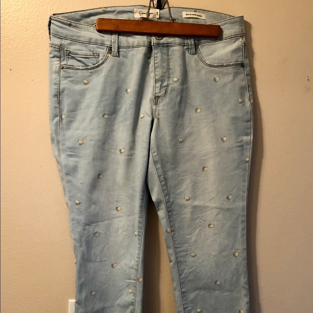 Light Stretchy Denim Printed Skinny Jeans
